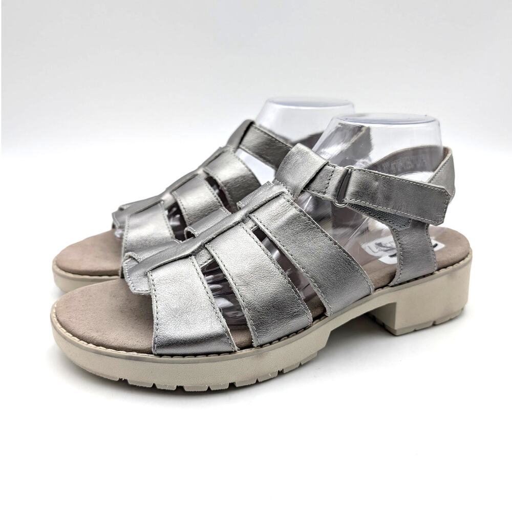 Munro Marley Classic Fisherman Sandal Women's Metallic Silver Size US9.5W EU40